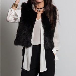 Black Faux Fur Vest